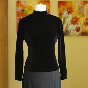 Black velvet turtleneck